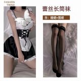 Black and white maid + black stockings