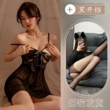 Black + Black Open Crotch Socks