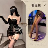 Black + Black Open Crotch Socks
