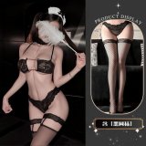 Black + Black Open Crotch Socks