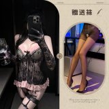 Black + Black Open Crotch Socks