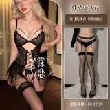 Black with black trim and black stockings