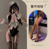 Black suit + black stockings