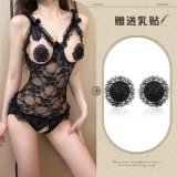 Black bodysuit + blood-dripping nipple covers