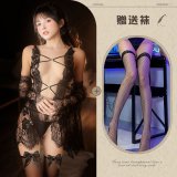 Black bodysuit + black fishnet stockings