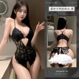 A-Black-with-padded bra [One-piece bodysuit]