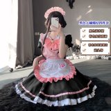 Black maid outfit with a large bow (skirt + apron + large bell + headdress included)