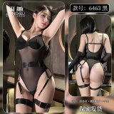 Black battle robe + black stockings