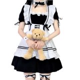 Black dress + apron + necklace + bracelet + leg ring + headdress