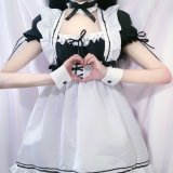 Black [skirt + apron + bracelet + necklace + leg ring + headdress]