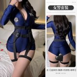 Image color + silver label black policewoman hat