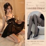 Black (hollowed-out halter dress with exposed crotch)