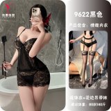 Black lace suspender stockings