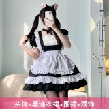 Black Lolita Maid Outfit 4-piece Set