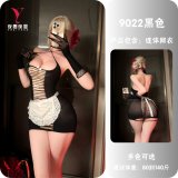 Black mesh top + apron + gloves