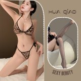 Image color + black fishnet stockings