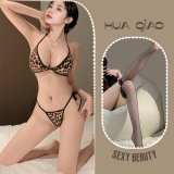 Image color + black fishnet stockings