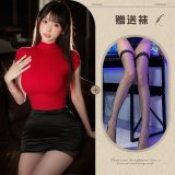 Image color + black fishnet stockings