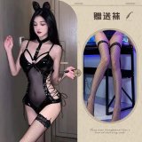 Image set + black fishnet stockings + short leather whip