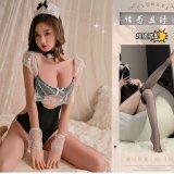 Image color + black fishnet stockings
