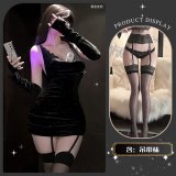 Black and Scarlet Night Banquet ~ + Black-Trimmed Garter Stockings