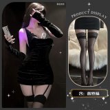 Black and Scarlet Night Banquet ~ + Black-edged Mid-calf Stockings