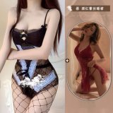 Black bodysuit + nightgown, comes with a pair of socks