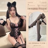 Black (one-piece bodysuit + boxer stockings)