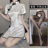 [2006 White] + [Black Open Crotch Stockings]