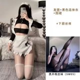 As shown in the picture + black open-crotch socks