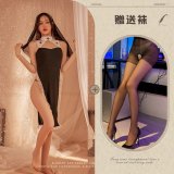 Picture set + black open-crotch socks