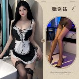 Picture set + black open-crotch socks