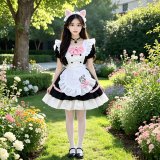 Black and pink OP skirt + free bow + free apron + free headpiece