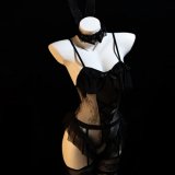 Black outfit [includes bunny ears + neck ring + bodysuit + 2 bracelets]