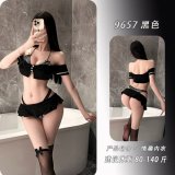 Black [top + skirt + underwear]