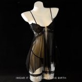 Black nightgown + T-shirt