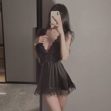 Black nightgown + T-shirt