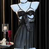 Black nightgown + T-shirt