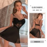 Black nightgown + T-shirt + black jacket + belt