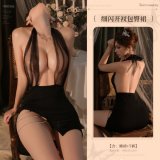 Black nightgown + T-shirt