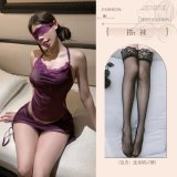 Purple outfit + black stockings