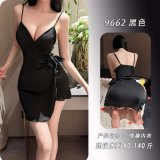 black slip dress