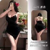 Black + matching suspender stockings