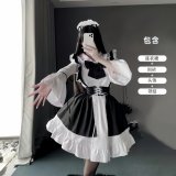 Black and white long-sleeved four-piece set with large bow