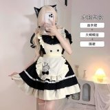 Black and white Lolita dress three-piece set