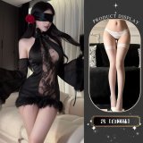 Black and white fishnet stockings