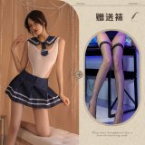 Blue and black fishnet stockings