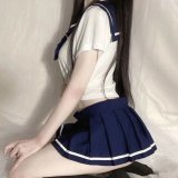 Blue and black socks with white stripes - school socks