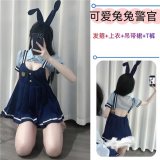 Blue [Top + Overalls + T-shirt + Headband]