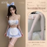 Blue (blue plaid maid outfit + boxer stockings)